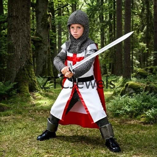 Boys Medieval Templar Knight Crusader Costume Halloween Cosplay Warrior Outfit with Red Cloak Chainmail
Boys Medieval Templar Knight Crusader Costume Halloween Cosplay Warrior Outfit with Red Cloak Chainmail