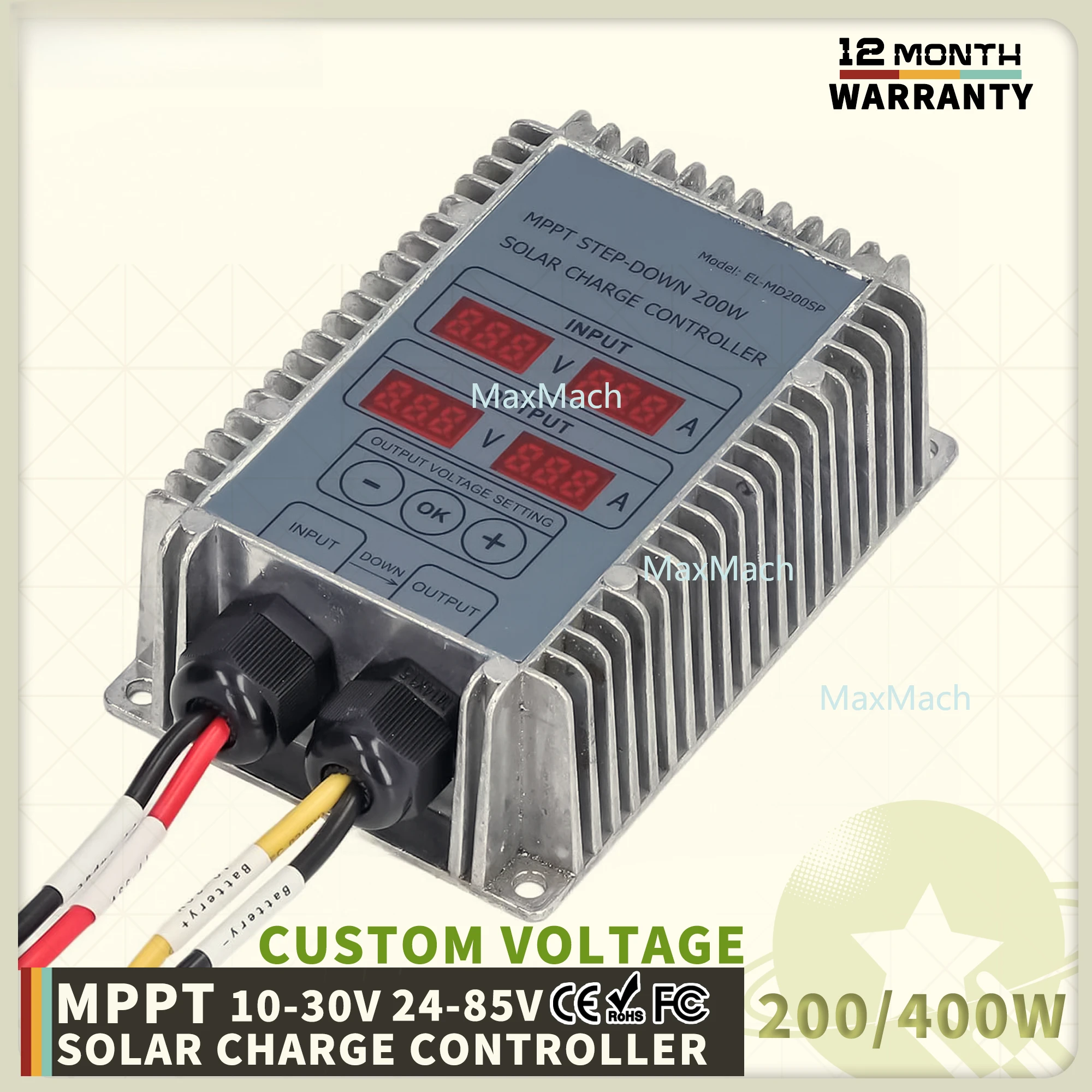 Polestar MPPT 24~85V/10~30V Output 17-55v 200W 400W Step-up/Down Solar Aluminum Charge Controller Recharging
Polestar MPPT 24~85V/10~30V Output 17-55v 200W 400W Step-up/Down Solar Aluminum Charge Controller Recharging