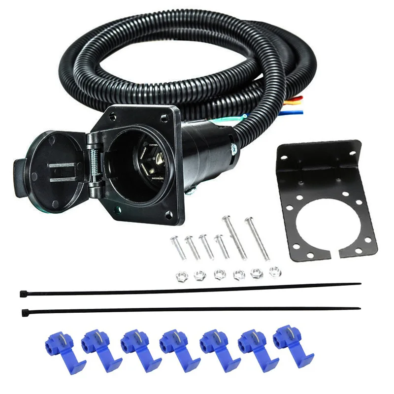 Trailer connection car accessories American 7-pin 2-meter socket connection cable with bracket RV taillight signal light adapter
Trailer connection car accessories American 7-pin 2-meter socket connection cable with bracket RV taillight signal light adapter
