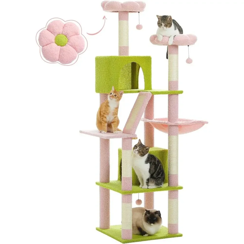 70.9-inch Tall Pink Cat Tower with 2 Condos and Large Hammock, Interactive Activity Center
70.9-inch Tall Pink Cat Tower with 2 Condos and Large Hammock, Interactive Activity Center