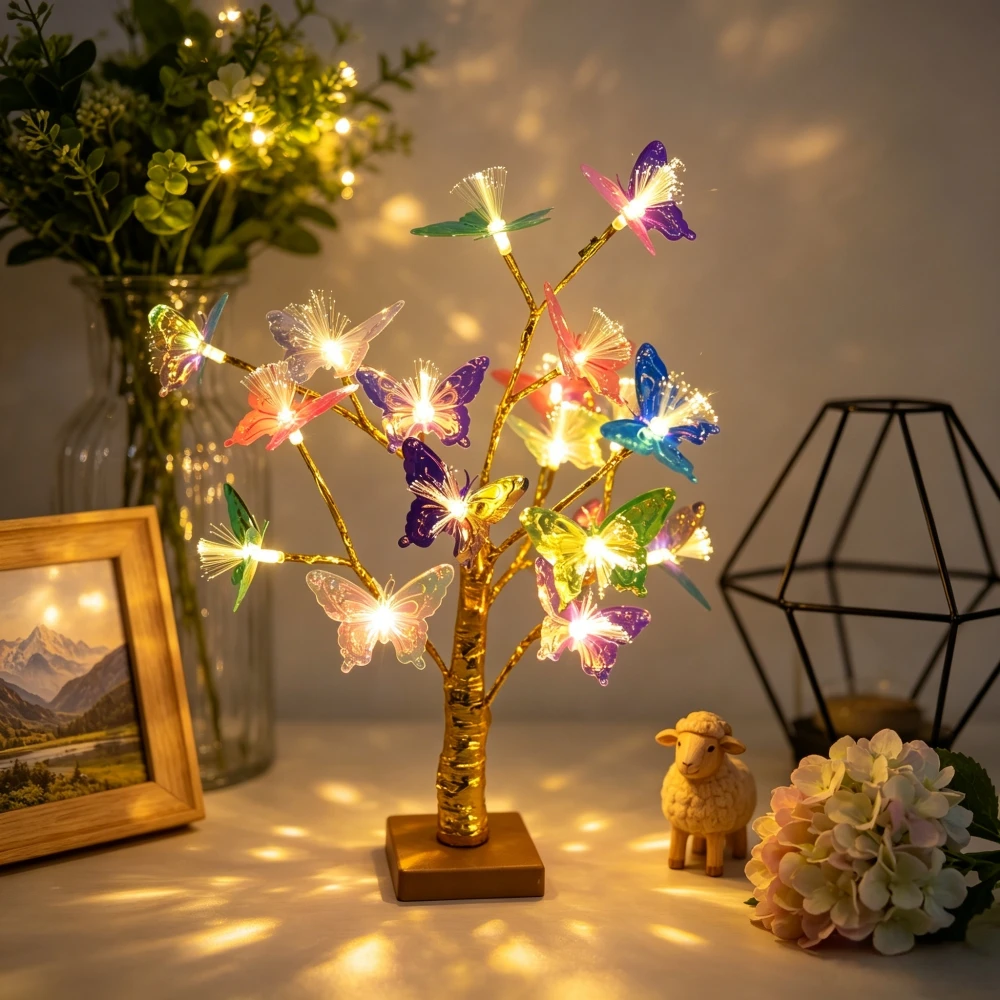 Golden Birch Tree LED Table Lamp with Fiber Optic Butterfly, Battery Powered Desktop Light for Bedroom Table Home Decor
Golden Birch Tree LED Table Lamp with Fiber Optic Butterfly, Battery Powered Desktop Light for Bedroom Table Home Decor