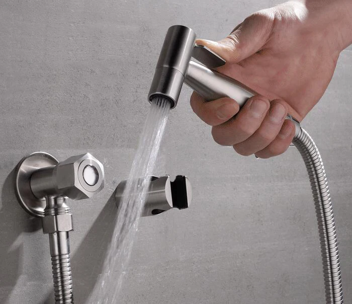 304 stainless steel brushed nickel Women Handheld Bidet Shower set with shower holder and Angle valve BD441
304 stainless steel brushed nickel Women Handheld Bidet Shower set with shower holder and Angle valve BD441