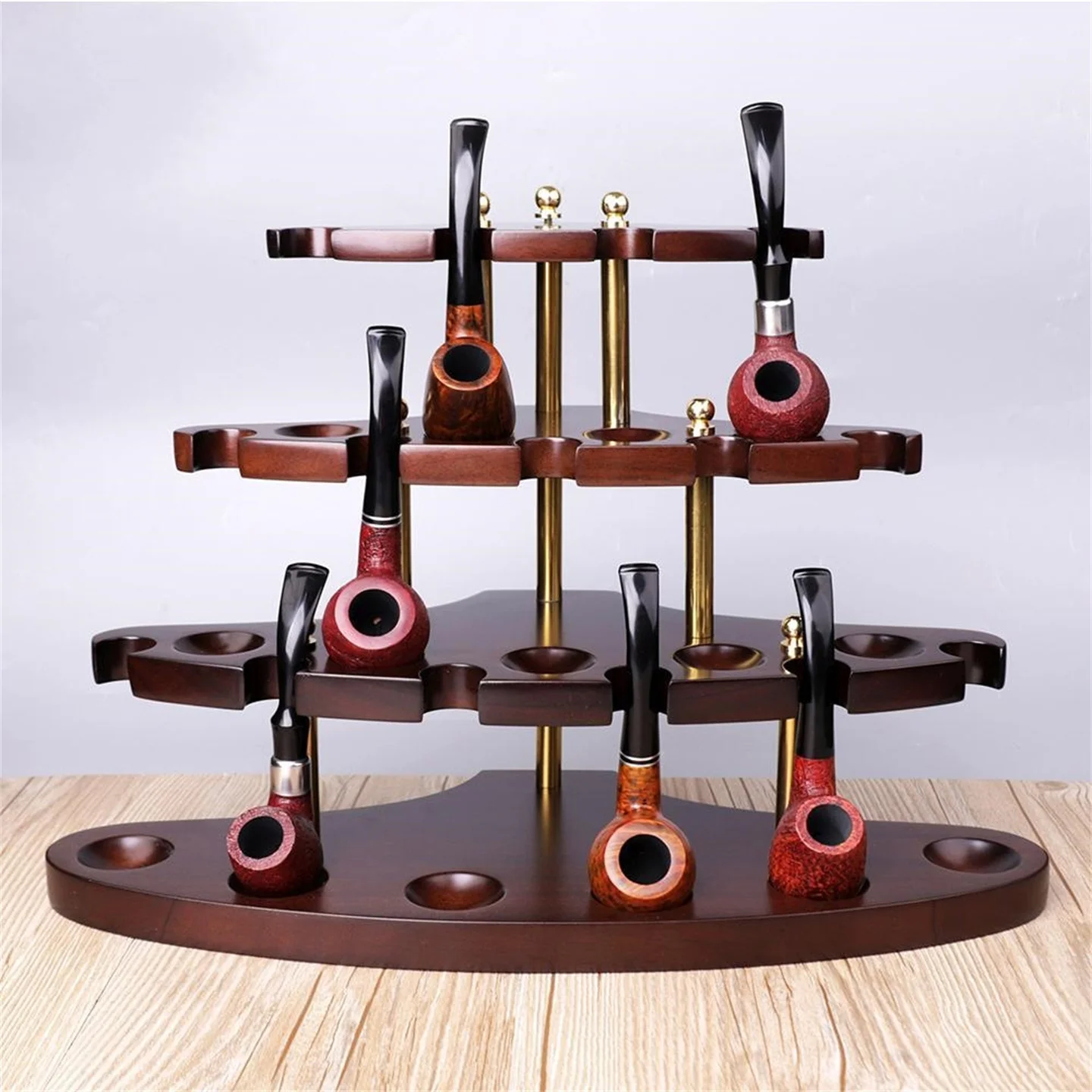 Black Walnut Pipe Rack Solid Wood Pipe Rack 15-Position Pyramid Pipe Display Rack 15-Position Pipe Holder
Black Walnut Pipe Rack Solid Wood Pipe Rack 15-Position Pyramid Pipe Display Rack 15-Position Pipe Holder