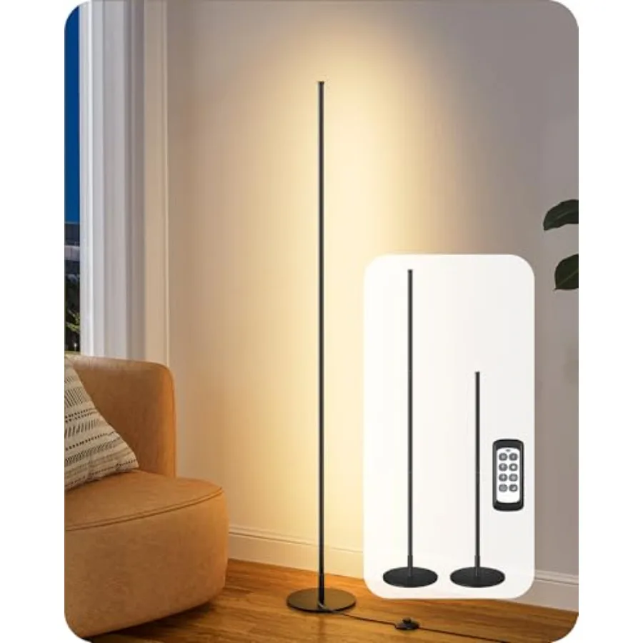 59.8" Modern Floor Lamp, Minimalist Floor lamp with 3 Height Settings, 3 Color Temperature and Stepless Dimming, Remote Control
59.8" Modern Floor Lamp, Minimalist Floor lamp with 3 Height Settings, 3 Color Temperature and Stepless Dimming, Remote Control