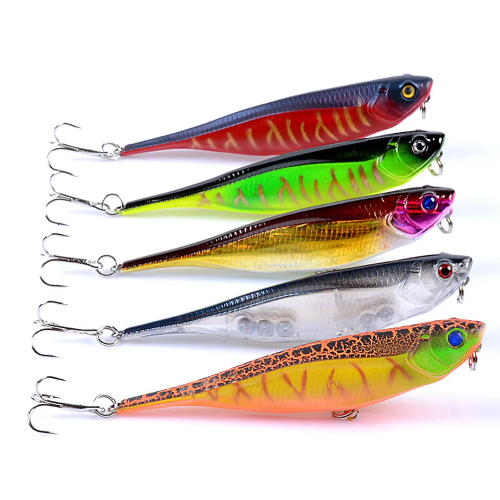 5Pcs Floating Pencil Fish Baits Colorful Life-Like Hard Painted Fishing Lures 9.9cm 9.9g Strong Treble Hooks for Striped Bass
5Pcs Floating Pencil Fish Baits Colorful Life-Like Hard Painted Fishing Lures 9.9cm 9.9g Strong Treble Hooks for Striped Bass