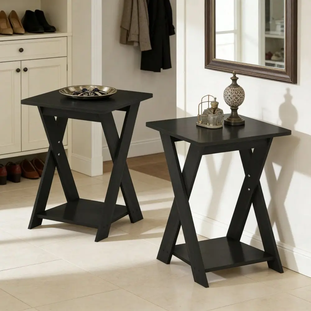 Simplistic CrissCrossed End Table,Espresso, Set Of 2
Simplistic CrissCrossed End Table,Espresso, Set Of 2
