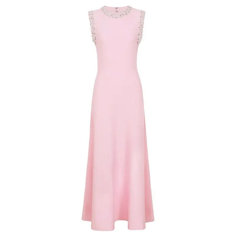 High-End Summer New Style Slimming Long Diamond-Embellished Sleeveless Dress for Women Mid-Waist A-Line Knitted Gown
High-End Summer New Style Slimming Long Diamond-Embellished Sleeveless Dress for Women Mid-Waist A-Line Knitted Gown