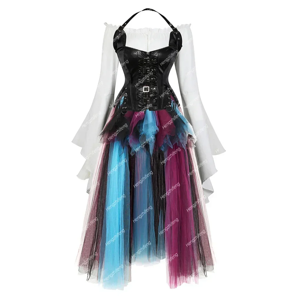 Women Corset with Skirt and Blouse Steampunk Leather Corsets Sexy Corsage Pirate Outfit Halloween RolePlay Costume Plus Size
Women Corset with Skirt and Blouse Steampunk Leather Corsets Sexy Corsage Pirate Outfit Halloween RolePlay Costume Plus Size