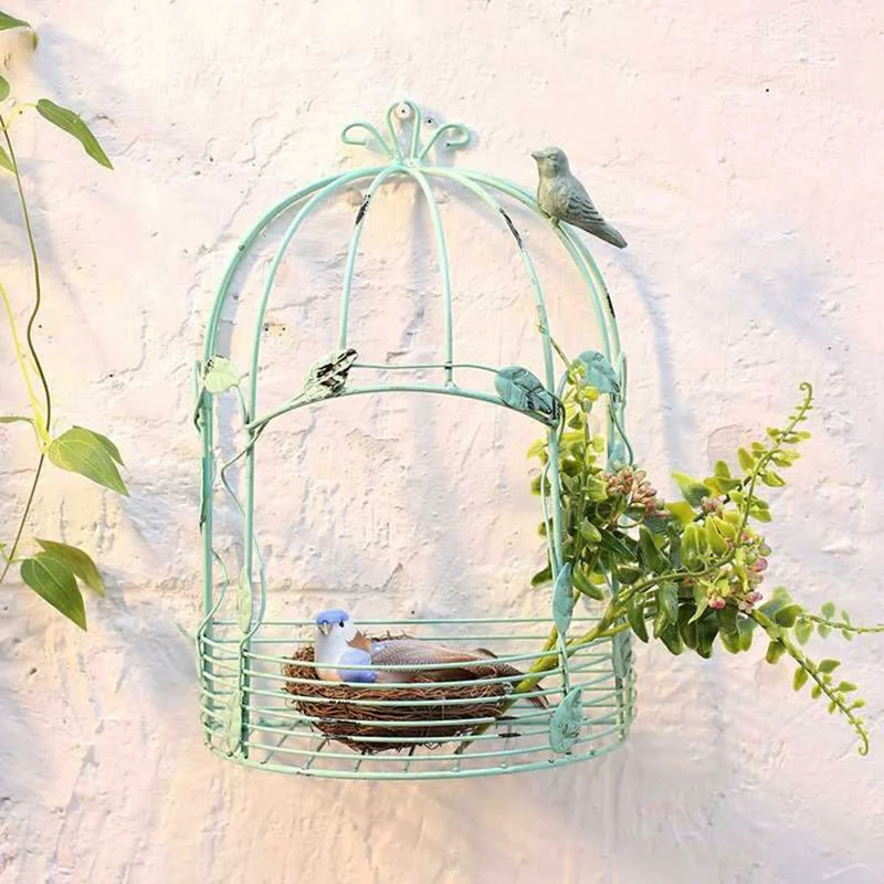 ABHI-Vintage Country Wall Hanging Wire Iron Half Bird Cage Flower Pot Garden Decoration Retro Birdcage Storage Rack Pot A Durabl
ABHI-Vintage Country Wall Hanging Wire Iron Half Bird Cage Flower Pot Garden Decoration Retro Birdcage Storage Rack Pot A Durabl