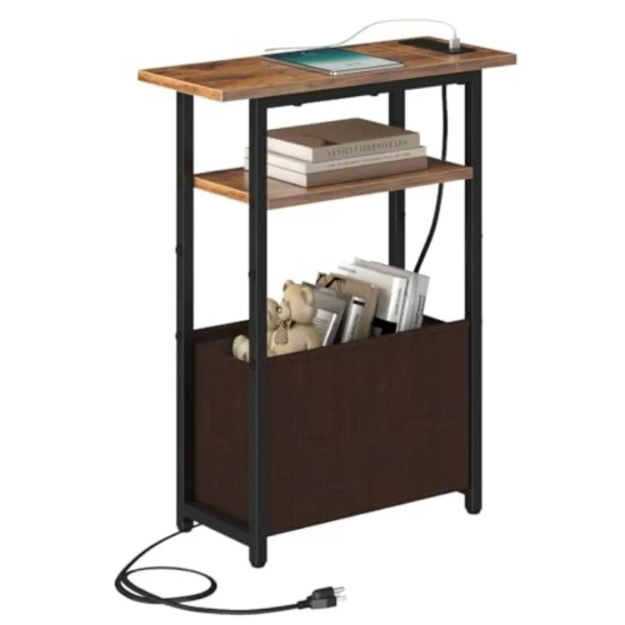 Narrow Side Table with Charging Station, Small End Table for Small Spaces, Skinny Nightstands with Storage Basket, 3 Tier Sofa
Narrow Side Table with Charging Station, Small End Table for Small Spaces, Skinny Nightstands with Storage Basket, 3 Tier Sofa