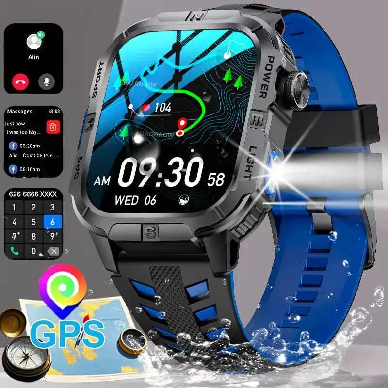 2026 New Outdoor Military Men's Smartwatch, GPS, LED Flashlight, Compass, BT Call, IP68 Waterproof
2026 New Outdoor Military Men's Smartwatch, GPS, LED Flashlight, Compass, BT Call, IP68 Waterproof