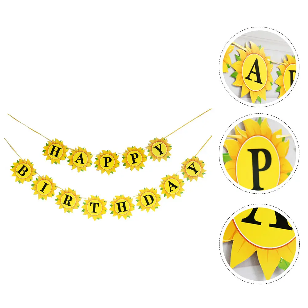 HAPPY BIRTHDAY Garland Sunflower Banner Party Decoration Creative Paper Bunting Banner Birthday Party Decoration
HAPPY BIRTHDAY Garland Sunflower Banner Party Decoration Creative Paper Bunting Banner Birthday Party Decoration