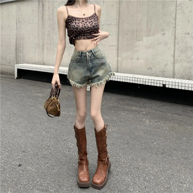 High Waist A-Line Wide Leg ort Jeans Women Summer Waed Vintage Slimming Hot Pants Cotton Blend Casual Blue Denim orts
High Waist A-Line Wide Leg ort Jeans Women Summer Waed Vintage Slimming Hot Pants Cotton Blend Casual Blue Denim orts