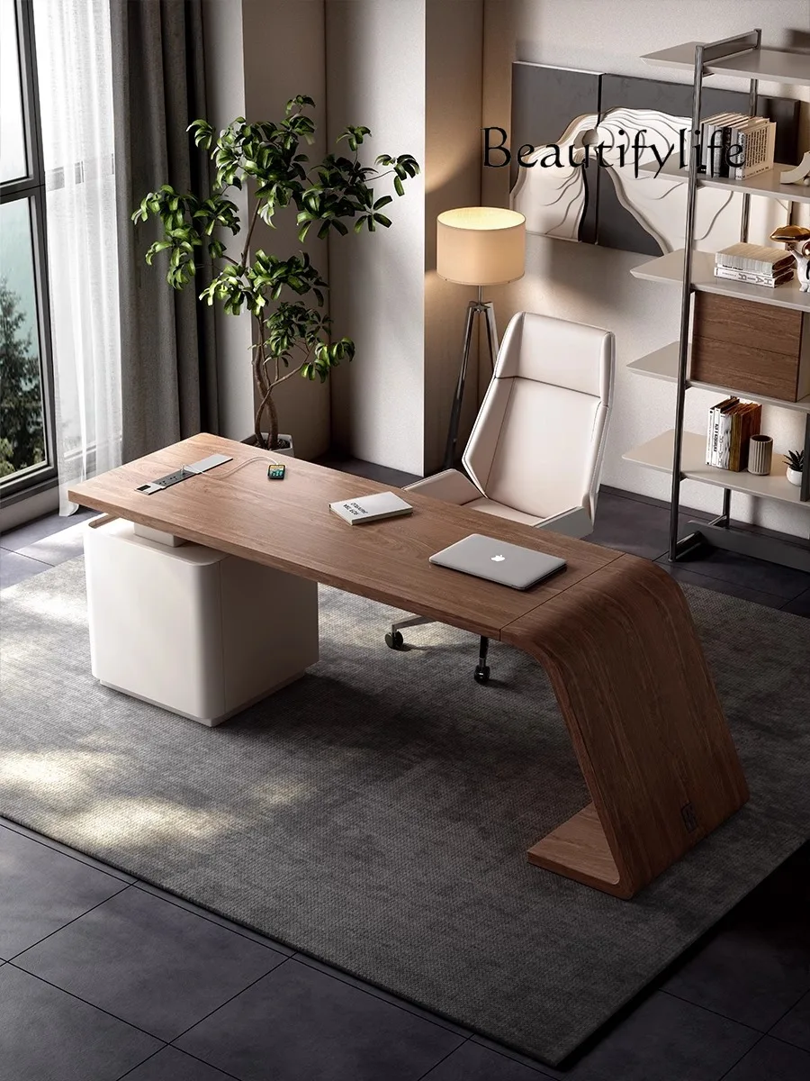 Black walnut desk light luxury high-end home desk Italian minimalist style living room large desk
Black walnut desk light luxury high-end home desk Italian minimalist style living room large desk