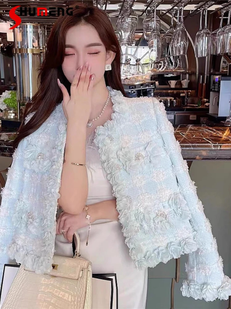 Women's Small Fragrant Beaded Woolen Jackets Women's 2025 Spring New Fashion Coats High-end Female Long Sleeve Tweed Short Tops
Women's Small Fragrant Beaded Woolen Jackets Women's 2025 Spring New Fashion Coats High-end Female Long Sleeve Tweed Short Tops