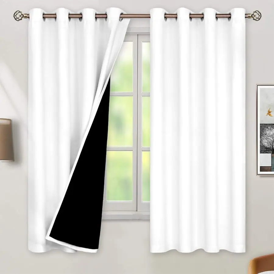 Thermal Insulated 100 Blackout Curtains for Bedroom with Black Liner, Double Layer Full Room Darkening Noise Reducing Grommet Cu
Thermal Insulated 100 Blackout Curtains for Bedroom with Black Liner, Double Layer Full Room Darkening Noise Reducing Grommet Cu