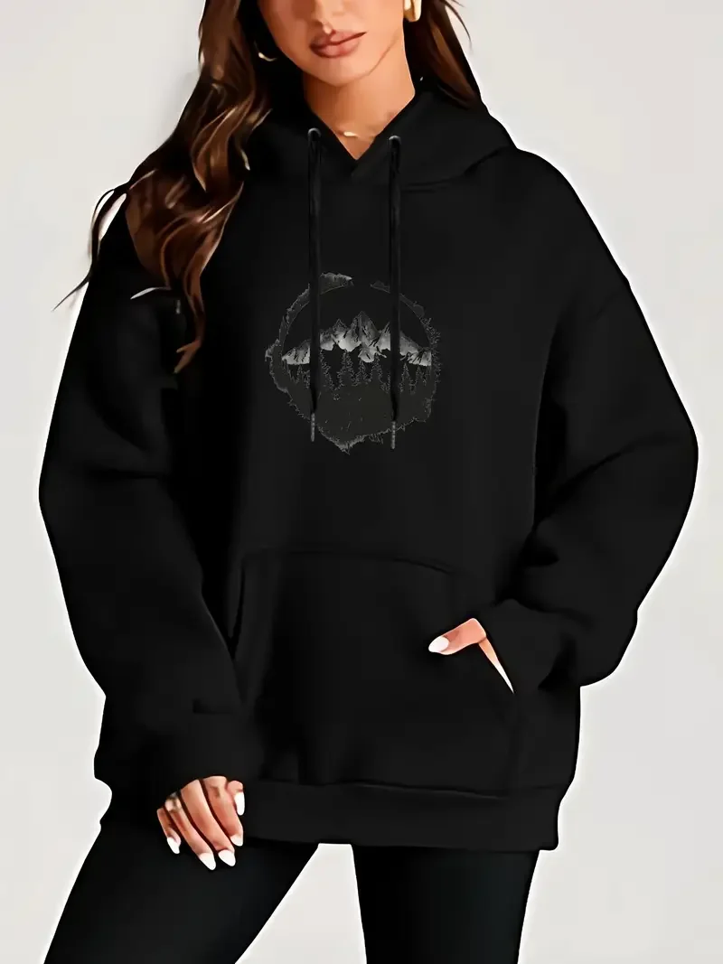 Mountain Pine Pattern Casual Hoodie Women Plus Size Comfortable Classic Hoodie Top Machine Washable 550g Autumn Winter Clothing
Mountain Pine Pattern Casual Hoodie Women Plus Size Comfortable Classic Hoodie Top Machine Washable 550g Autumn Winter Clothing