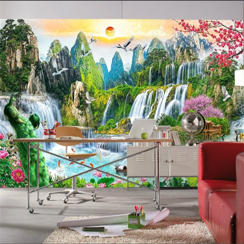 beibehang Custom wallpaper 3d Chinese painting mountains and rivers waterfalls water fortune TV background wall decoration paint
beibehang Custom wallpaper 3d Chinese painting mountains and rivers waterfalls water fortune TV background wall decoration paint