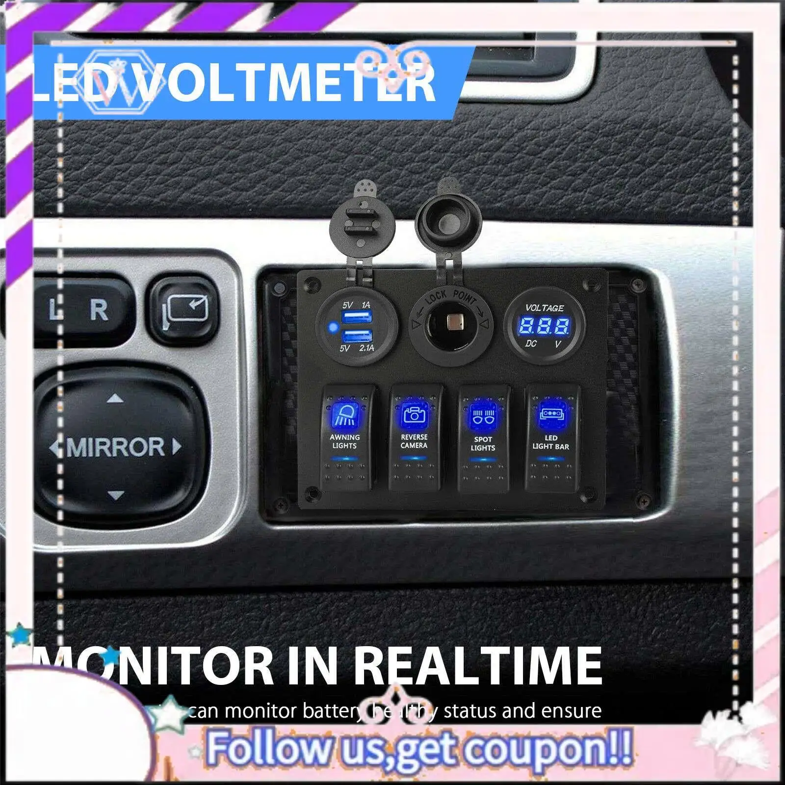 Easy To Use 12-24V 4 Gang Toggle Blue LED Rocker Switch Panel Circuit Breaker Waterproof For Car Marine Boat
Easy To Use 12-24V 4 Gang Toggle Blue LED Rocker Switch Panel Circuit Breaker Waterproof For Car Marine Boat