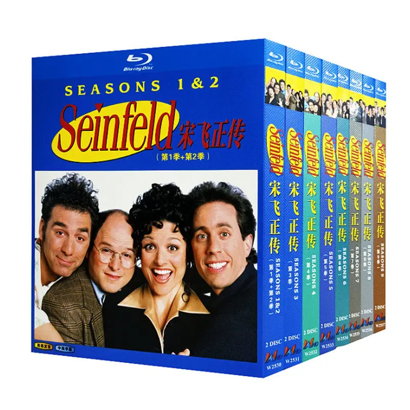 Blu-ray Ultra HD TV Series Seinfeld Seasons 1–9 Box Set with Simplified Chinese Traditional Chinese and English Subtitles
Blu-ray Ultra HD TV Series Seinfeld Seasons 1–9 Box Set with Simplified Chinese Traditional Chinese and English Subtitles