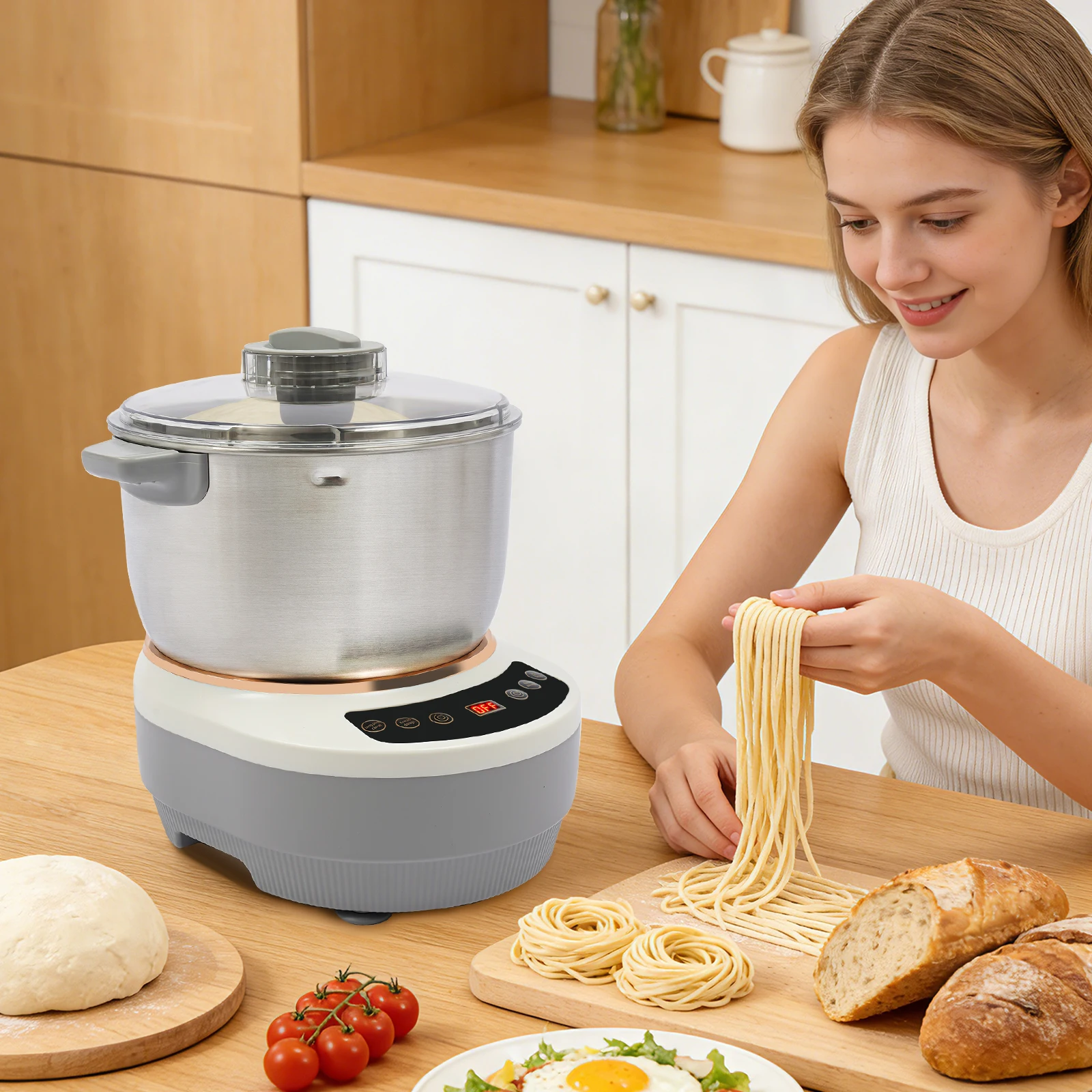 7L/1.84 Gal Dough Kneading Machine, 7L Dough Kneading Machine with Fermentation Function, Electric Dough Maker Used To Make Bread, Pizza, Pasta, Sourdough, Scones, Dumplings
7L/1.84 Gal Dough Kneading Machine, 7L Dough Kneading Machine with Fermentation Function, Electric Dough Maker Used To Make Bread, Pizza, Pasta, Sourdough, Scones, Dumplings