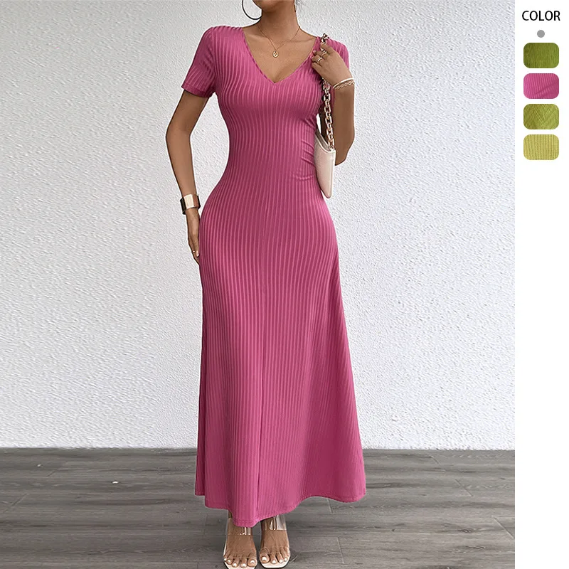 2026 Summer New Plus Size Women's Solid Color Sexy Deep V Short Sleeve Long Dress
2026 Summer New Plus Size Women's Solid Color Sexy Deep V Short Sleeve Long Dress
