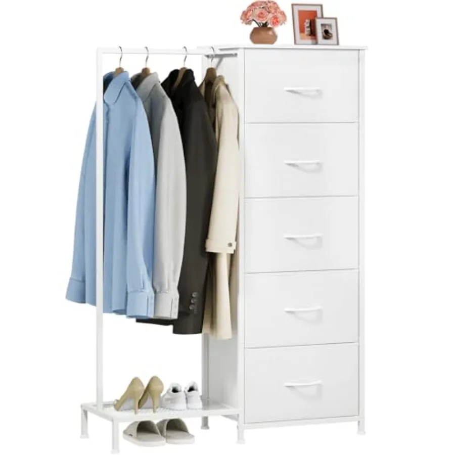 Drer with Hanging Rack, 5 Drawers Small Closet for Bedroom, Reversible Drer with Clothes Rack, Drers for Bedroom Chest of Drawe
Drer with Hanging Rack, 5 Drawers Small Closet for Bedroom, Reversible Drer with Clothes Rack, Drers for Bedroom Chest of Drawe