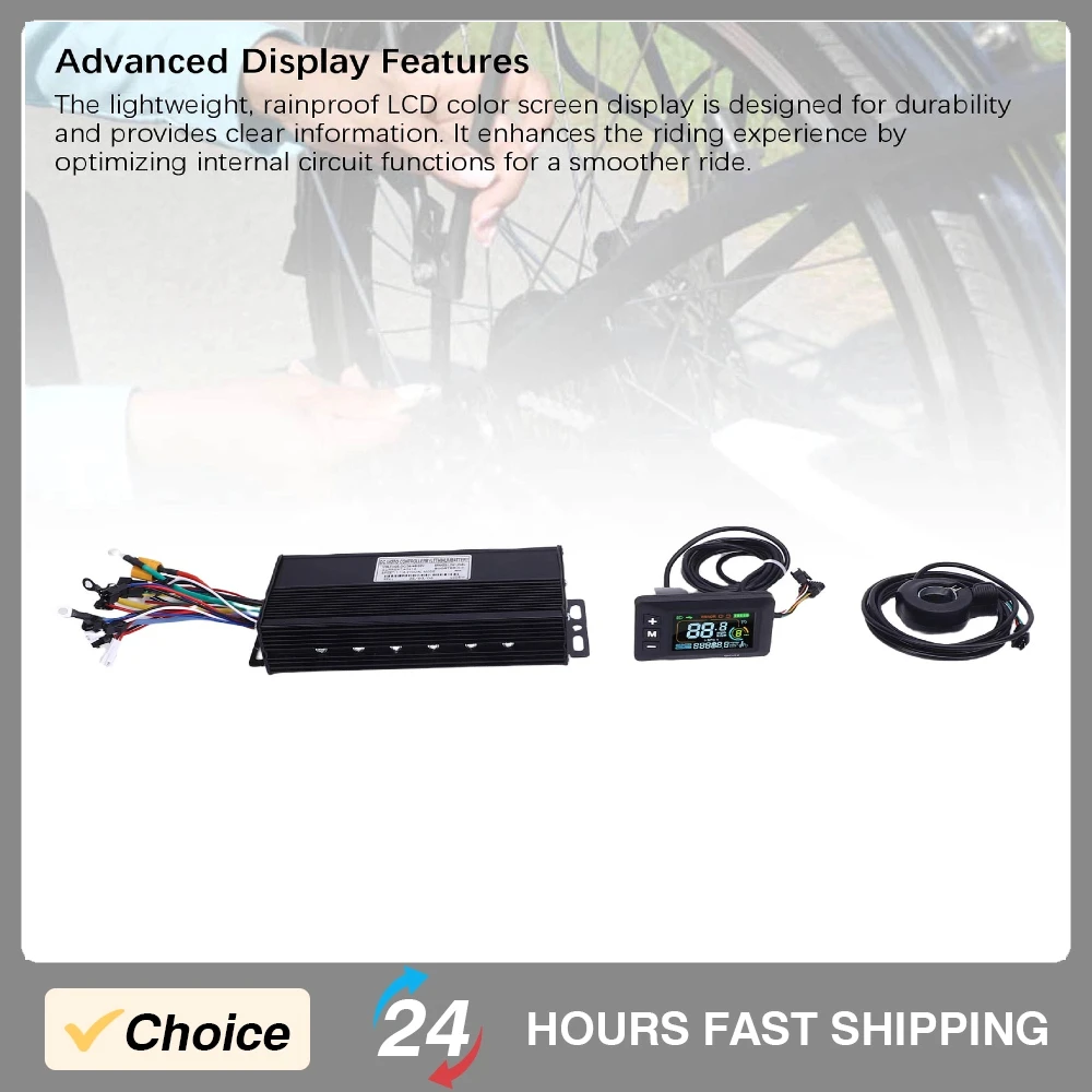 Electric Motor Controller Kit 40A Controller LCD GD02 Color Display with 130X Thumb Throttle for 36V 48V 52V 1500W 2000W Motor
Electric Motor Controller Kit 40A Controller LCD GD02 Color Display with 130X Thumb Throttle for 36V 48V 52V 1500W 2000W Motor