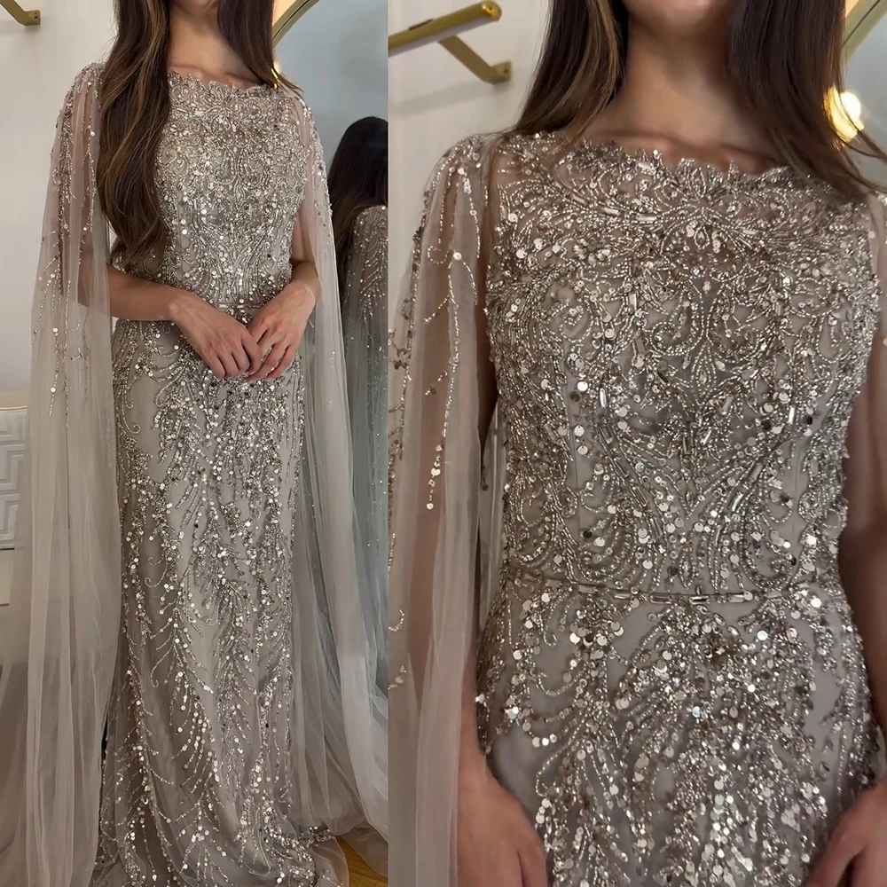 Alinovia Luxury Mermaid Evening Dress with Cape Sleeves for Women 2025 Elegant O Neck Beaded Formal Prom Party Gowns Customized
Alinovia Luxury Mermaid Evening Dress with Cape Sleeves for Women 2025 Elegant O Neck Beaded Formal Prom Party Gowns Customized