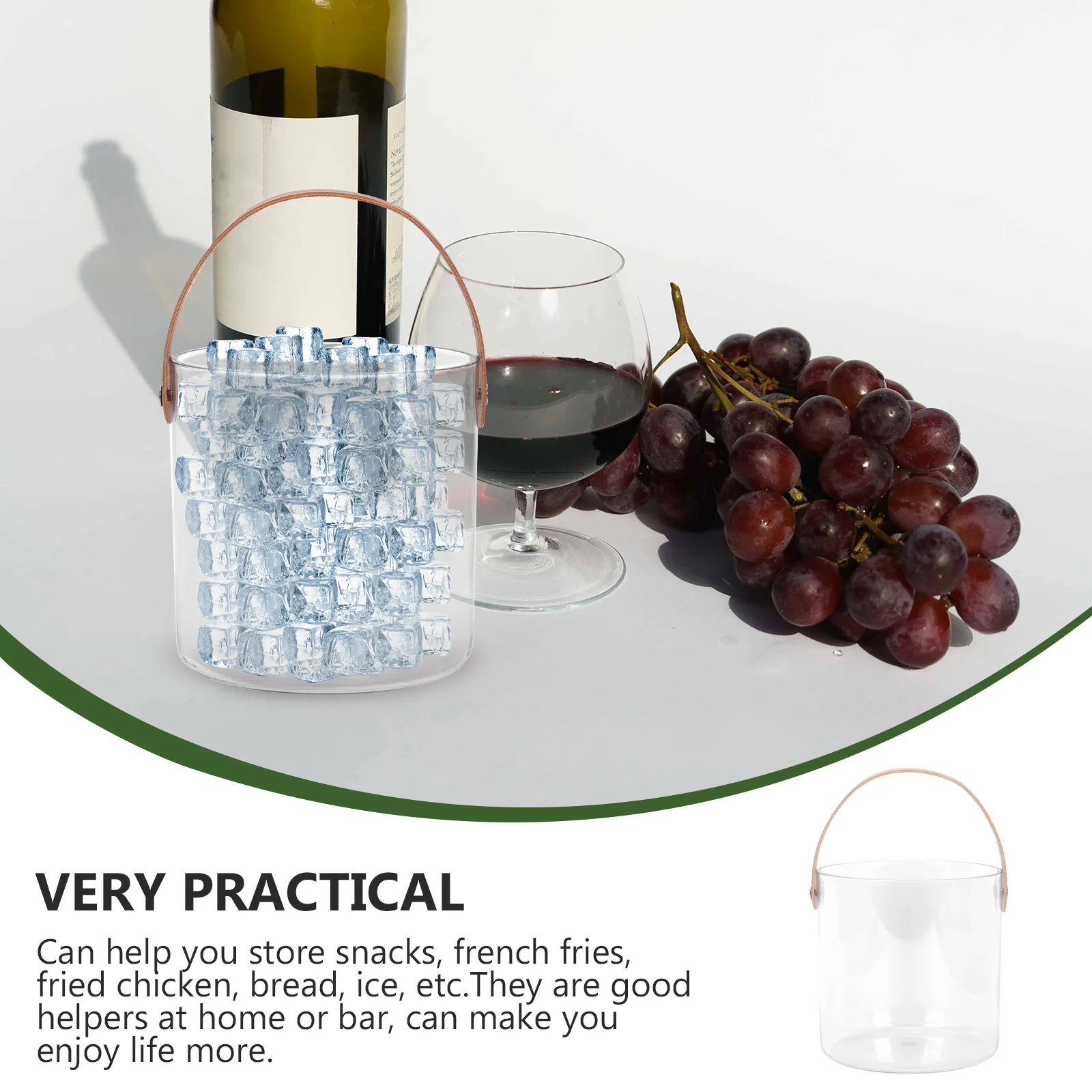 Portable Basket Glass Bar Wine Fruit Snacks Plastic Container Handle Multi Purpose Home Bar Use Ice Holder Snacks Bread 
Portable Basket Glass Bar Wine Fruit Snacks Plastic Container Handle Multi Purpose Home Bar Use Ice Holder Snacks Bread