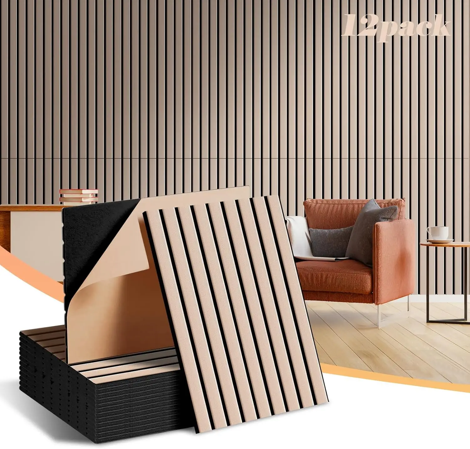 Self-Adhesive Acoustic Panels 12 Pack, 16 Sq Ft Coverage, Decorative Soundproof Wall Tiles for Studio and Home
Self-Adhesive Acoustic Panels 12 Pack, 16 Sq Ft Coverage, Decorative Soundproof Wall Tiles for Studio and Home