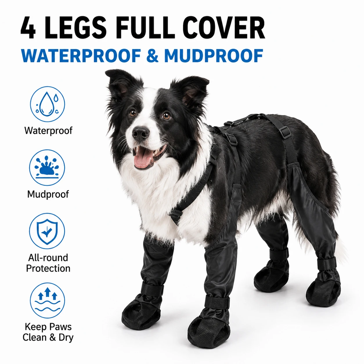Dog Full-Leg Waterproof Protectors Mud & Stain Resistant Non-Slip Dog Shoes Perfect for Medium & Small Pet Breeds in Rainy Days
Dog Full-Leg Waterproof Protectors Mud & Stain Resistant Non-Slip Dog Shoes Perfect for Medium & Small Pet Breeds in Rainy Days