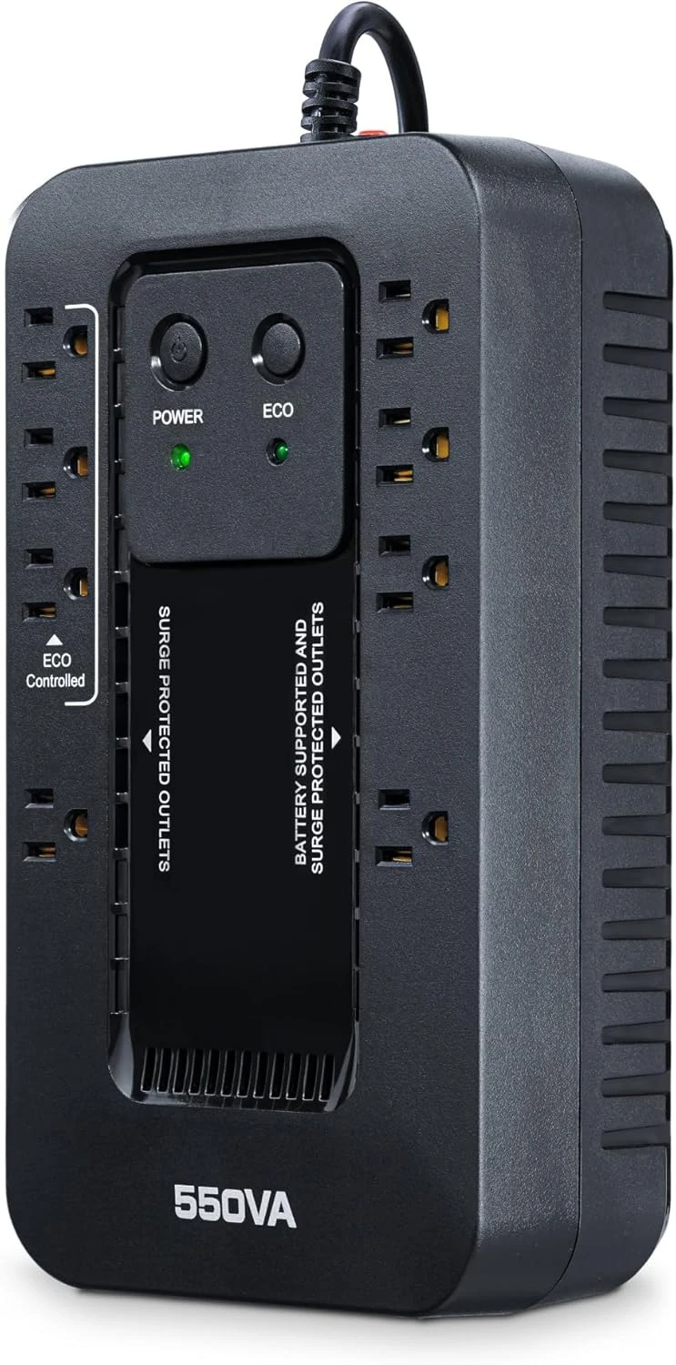 EC550G Ecologic Battery Backup & Surge Protector UPS System, 550VA/330W,8 Outlets, ECO Mode,Compact Uninterruptible Power Supply
EC550G Ecologic Battery Backup & Surge Protector UPS System, 550VA/330W,8 Outlets, ECO Mode,Compact Uninterruptible Power Supply