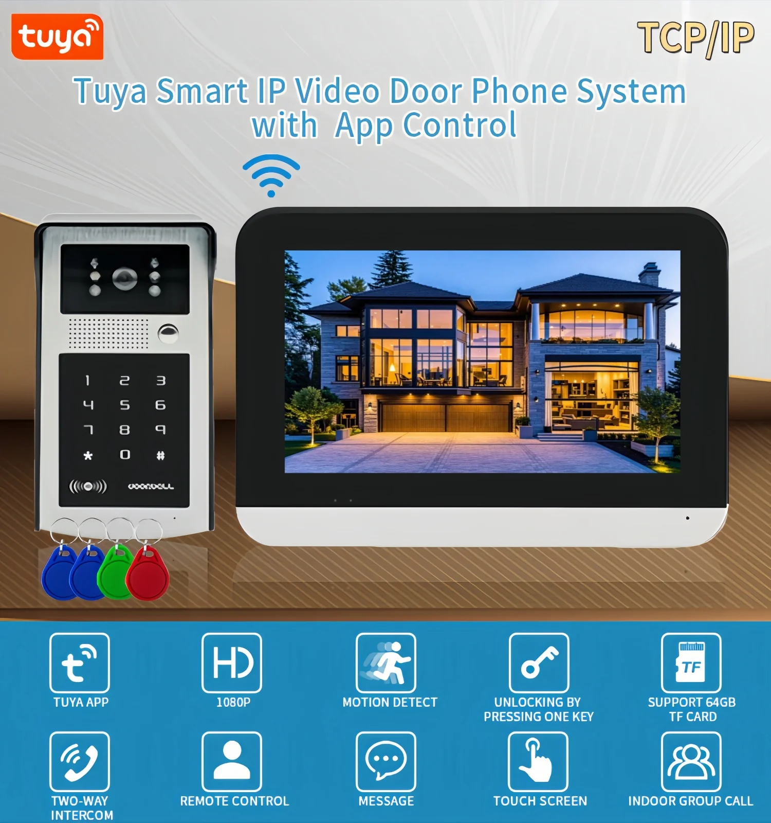 Умная Wi-Fi видеодомофонная система Tuya 1080P для дома и квартиры, 7-дюймовый беспроводной дверной звонок, система контроля доступа с RFID.
Умная Wi-Fi видеодомофонная система Tuya 1080P для дома и квартиры, 7-дюймовый беспроводной дверной звонок, система контроля доступа с RFID.