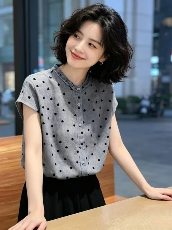 Summer 2026 New Style Women's Casual Polka Dot Short Sleeve Shirt V-Neck Slimming Top Breathable Comfortable Lightweight Loos...
Summer 2026 New Style Women's Casual Polka Dot Short Sleeve Shirt V-Neck Slimming Top Breathable Comfortable Lightweight Loos...