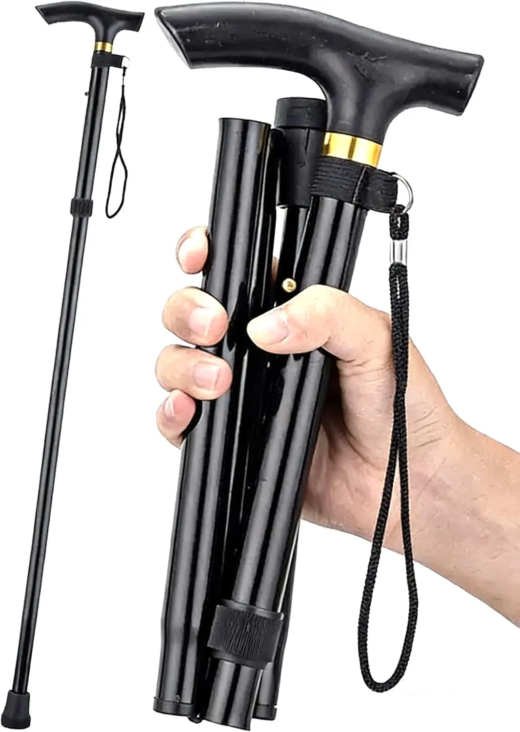 Folding Walking Cane,Walking Pole with 5-Level Adjustable Height,Walking Stick Portable Cane for Hiking, Travel,Daily Use (Black)
Folding Walking Cane,Walking Pole with 5-Level Adjustable Height,Walking Stick Portable Cane for Hiking, Travel,Daily Use (Black)
