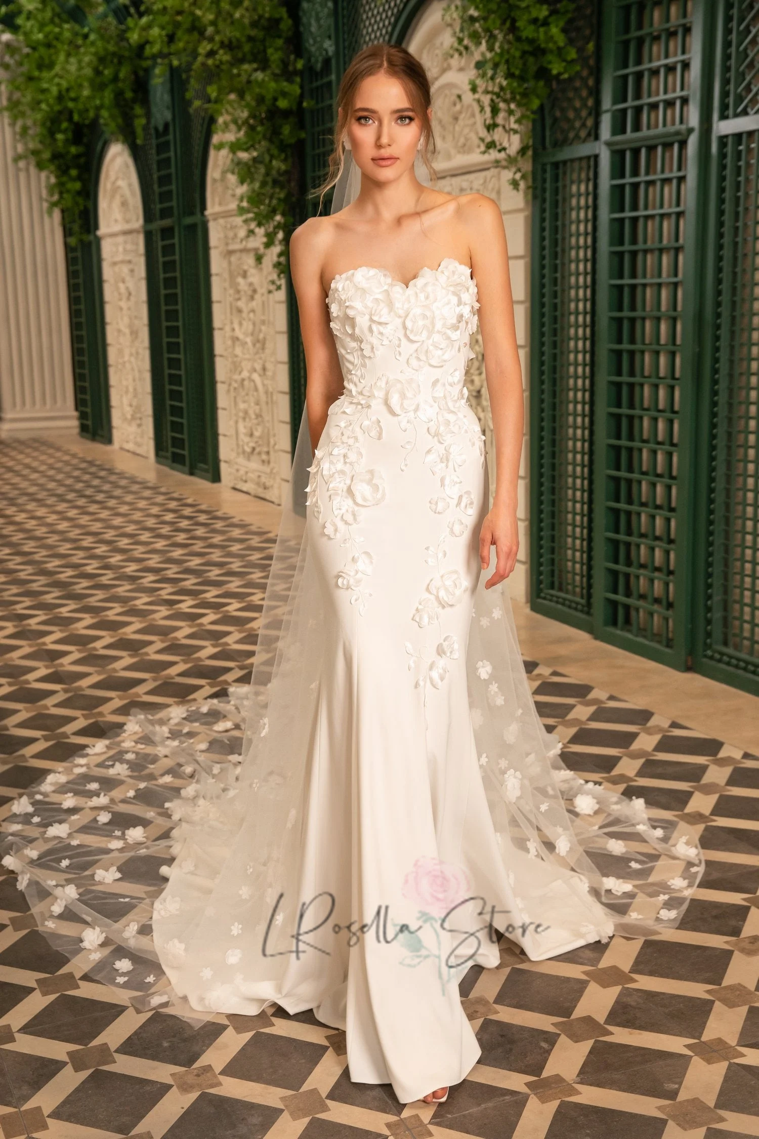 Elegant Garden 3D Handmade Flowers Sweetheart Neckline Tulle Wedding Dress with Lace-up Back Sweep Train Dress
Elegant Garden 3D Handmade Flowers Sweetheart Neckline Tulle Wedding Dress with Lace-up Back Sweep Train Dress