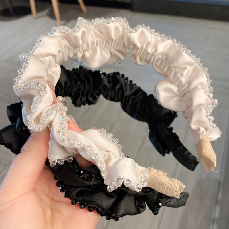 Crystal Pleated Ruffles Hairband for Women Elegant Wide Edge Headband Hair Bands Lady Outdoor
Crystal Pleated Ruffles Hairband for Women Elegant Wide Edge Headband Hair Bands Lady Outdoor
