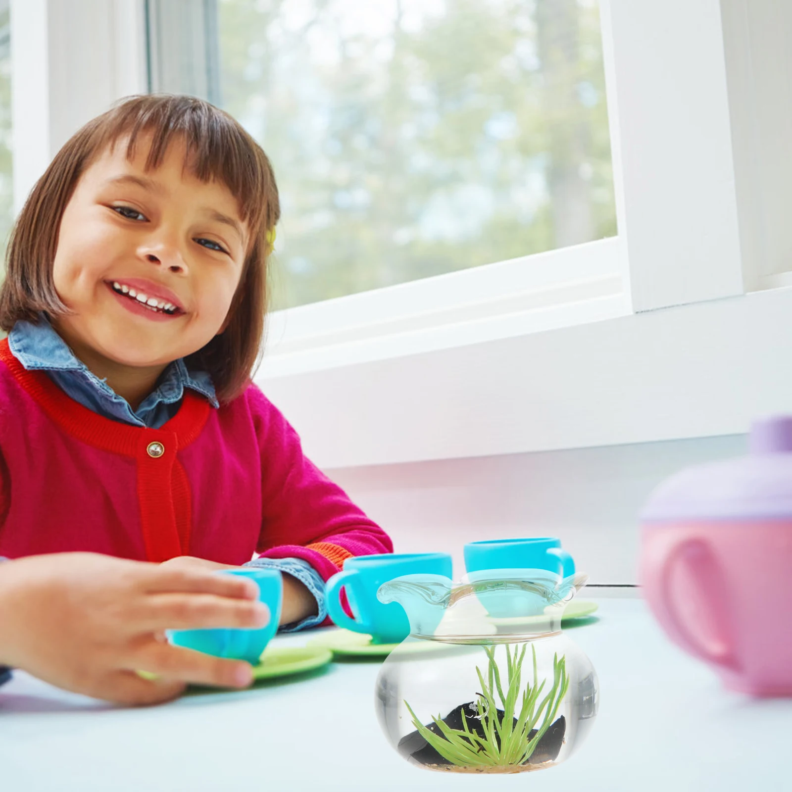 Realistic Mini Round Fish Tank for Tiny House Interior Decor High Quality Glass Bowl for Shelf Desk Cabinet Ornamentation
Realistic Mini Round Fish Tank for Tiny House Interior Decor High Quality Glass Bowl for Shelf Desk Cabinet Ornamentation