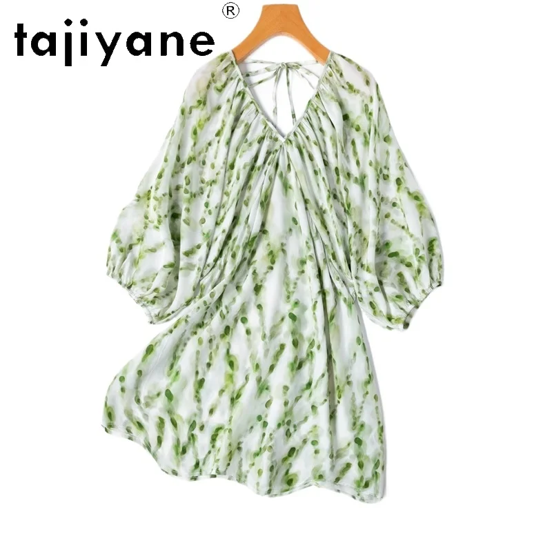 TAJIYANE 100% Mulberry Silk T Shirts Woman Elegant V Neck Green T Shirt High Quality Summer Tops 2025 Women Clothing Футболка
TAJIYANE 100% Mulberry Silk T Shirts Woman Elegant V Neck Green T Shirt High Quality Summer Tops 2025 Women Clothing Футболка