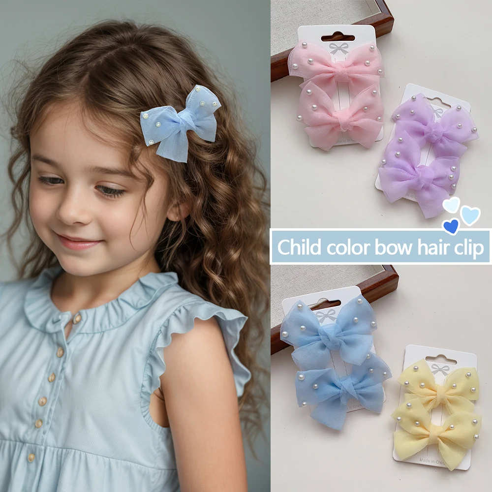 2 Cute Multi-Color Bow Hairpins for Girls with Imitation Pearls Suitable for Dressing up and Daily Wear
2 Cute Multi-Color Bow Hairpins for Girls with Imitation Pearls Suitable for Dressing up and Daily Wear