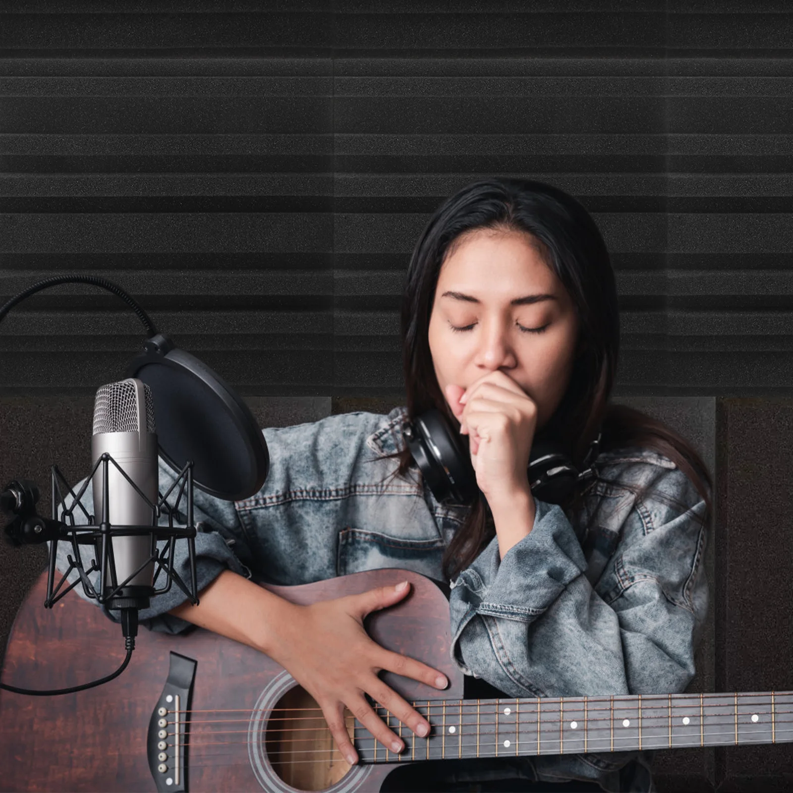 6 Pcs Sound Absorbing Cotton 30x30x2 5cm Black High Density Fire Retardant Material for Recording Studio KTV Room
6 Pcs Sound Absorbing Cotton 30x30x2 5cm Black High Density Fire Retardant Material for Recording Studio KTV Room