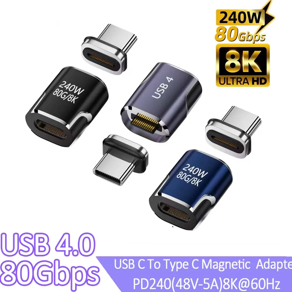 Магнитный адаптер USB4.0 USB C к Type C, 240 Вт, 80 Гбит/с, магнитный преобразователь для быстрой зарядки, кабель-переходник 8K при 60 Гц
Магнитный адаптер USB4.0 USB C к Type C, 240 Вт, 80 Гбит/с, магнитный преобразователь для быстрой зарядки, кабель-переходник 8K при 60 Гц