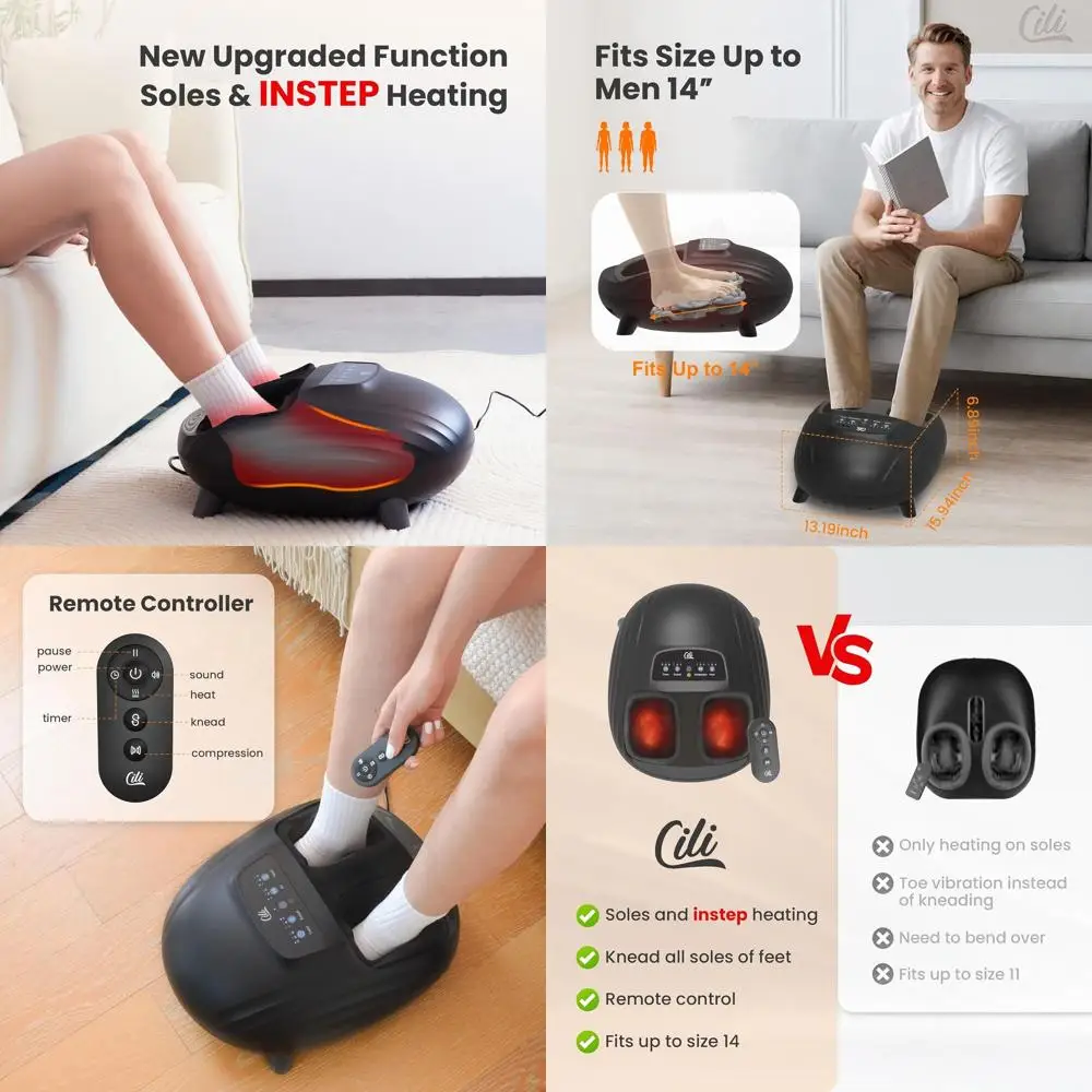 Foot Massager with Heat & Compression for Neuropathy & Plantar Fasciitis, Ideal for Men & Women, Great Christmas Gift
Foot Massager with Heat & Compression for Neuropathy & Plantar Fasciitis, Ideal for Men & Women, Great Christmas Gift