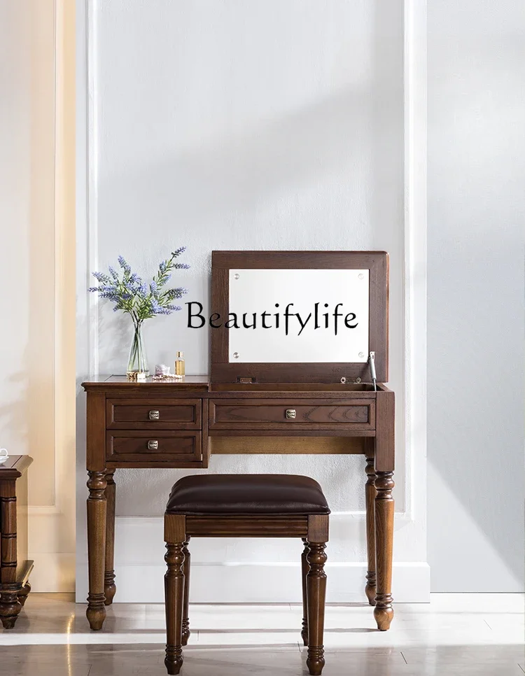 American Makeup Table Storage Cabinet White Wax Bedroom Small Apartment Flip Dressing Table Light Luxury Dresser
American Makeup Table Storage Cabinet White Wax Bedroom Small Apartment Flip Dressing Table Light Luxury Dresser