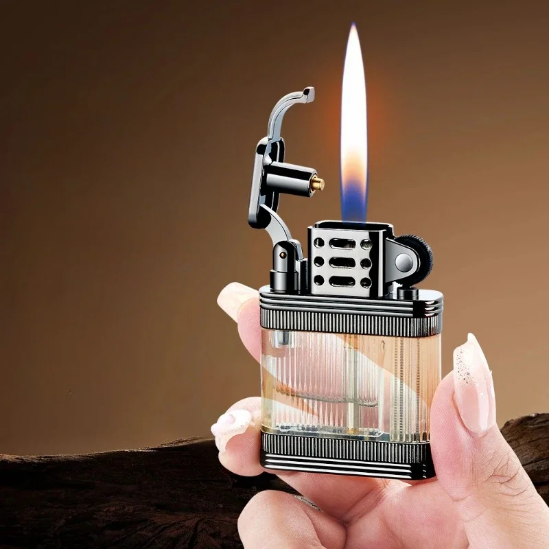 New Transparent Metal Old-fashioned Gas Chamber Inflatable Lighter, High-quality Metal Leather Pattern Gift Cigarette Lighter
New Transparent Metal Old-fashioned Gas Chamber Inflatable Lighter, High-quality Metal Leather Pattern Gift Cigarette Lighter