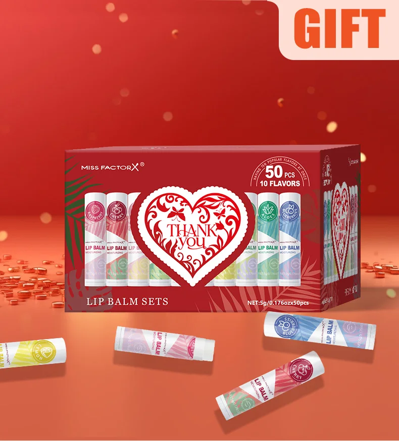 50pcs/box lipstick set, moisturizing and moisturizing, fruit flavor lip care autumn and winter anti cracking lipstick
50pcs/box lipstick set, moisturizing and moisturizing, fruit flavor lip care autumn and winter anti cracking lipstick