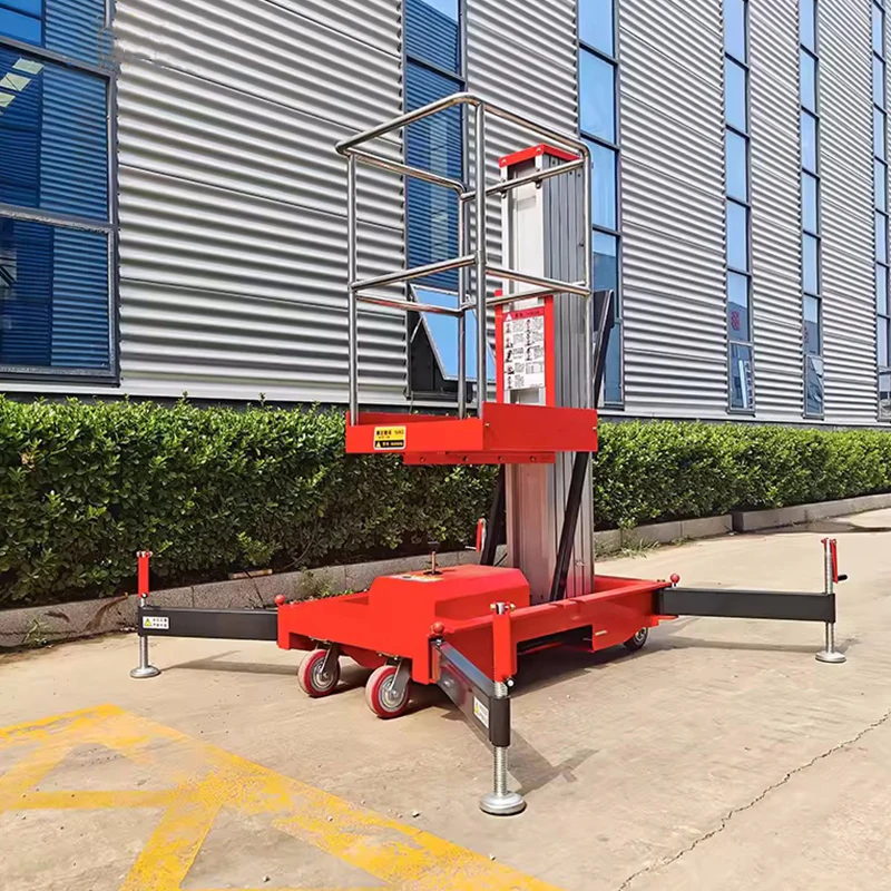 6M 8M 10M 12M New Single Mast Aluminum Alloy Man Lift Hydraulic Automotive Aerial Working Platform Lift
6M 8M 10M 12M New Single Mast Aluminum Alloy Man Lift Hydraulic Automotive Aerial Working Platform Lift