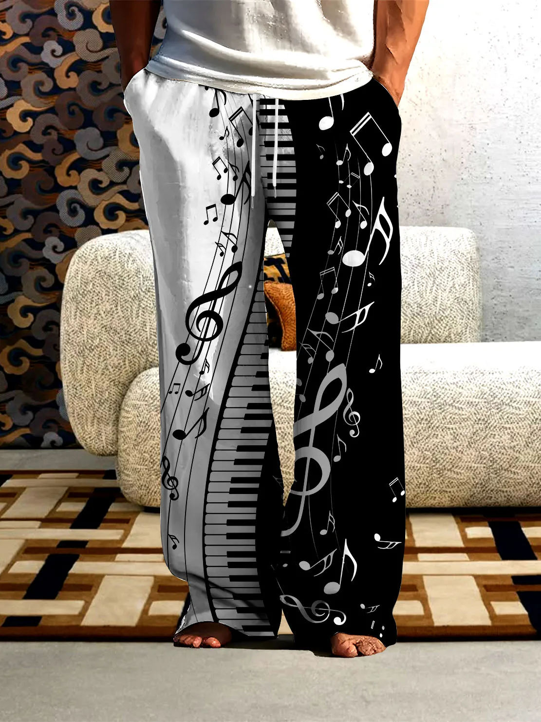 Мужские брюки с 3D цифровой печатью, мужские весенне-осенние брюки с рисунком фортепиано, тонкие повседневные брюки, быстросохнущие и неувядающие брюки 
Мужские брюки с 3D цифровой печатью, мужские весенне-осенние брюки с рисунком фортепиано, тонкие повседневные брюки, быстросохнущие и неувядающие брюки
