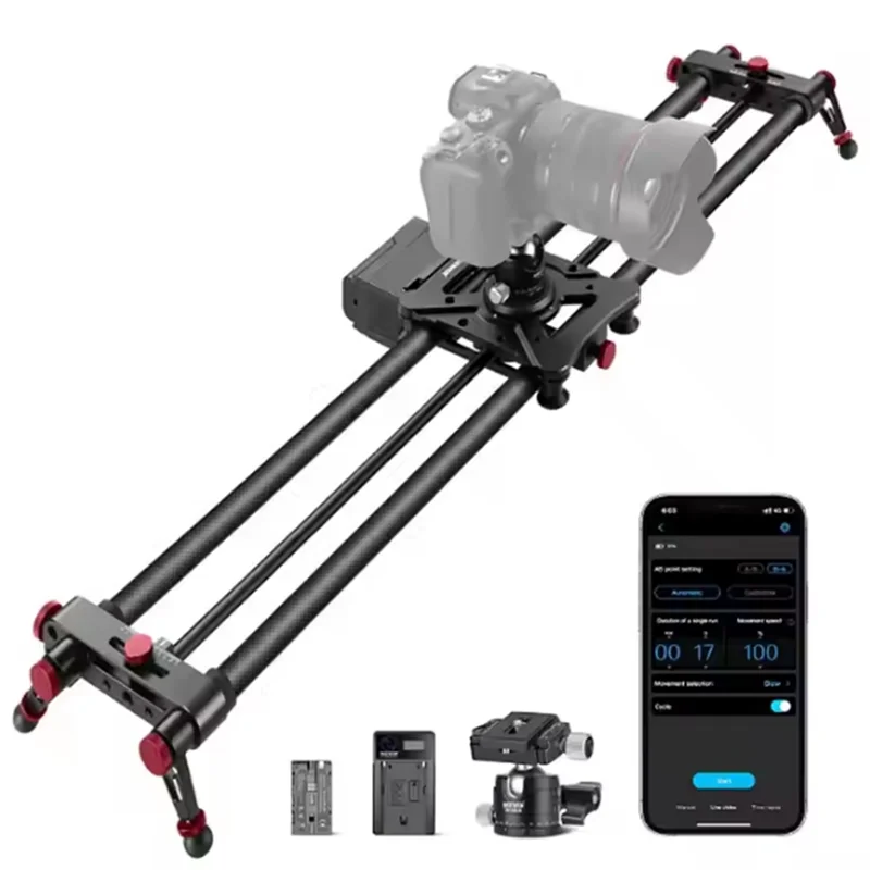 NEEWER ER1 120cm Motorized Carbon Fiber Video Camera Slider With APP Control Tracking And Remote Features Camera Accessories
NEEWER ER1 120cm Motorized Carbon Fiber Video Camera Slider With APP Control Tracking And Remote Features Camera Accessories
